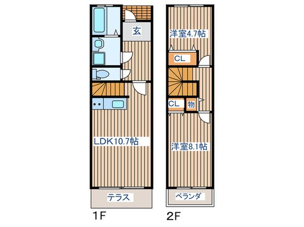 タウンハウス白萩の物件間取画像